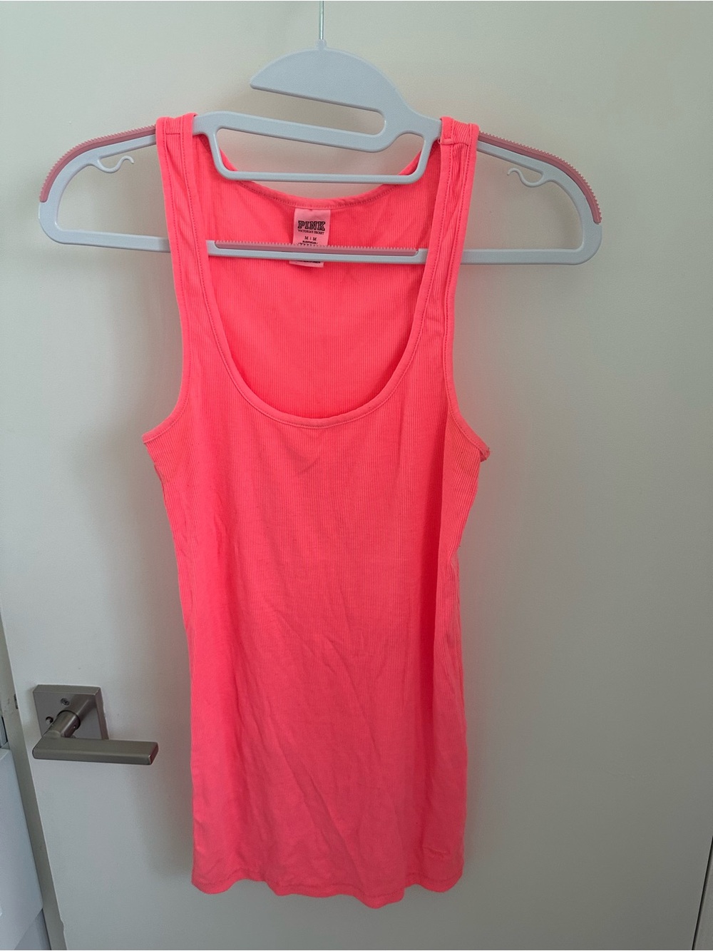 PINK Victoria's Secret Bright Neon Coral Tank - Scoop Neck Sleeveless